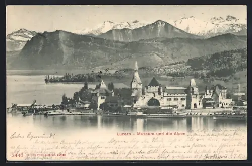 AK Luzern, Museum und die Alpen