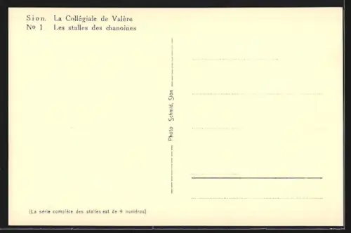 AK Sion, Les stalles des chanoines de la Collégiale de Valère