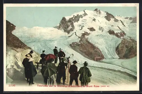 AK Gornergrat, Touristes admirant le Mont Rose