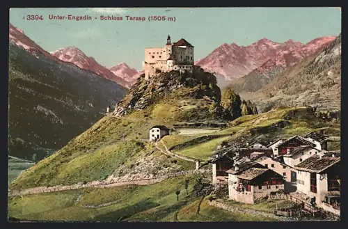 AK Tarasp, Blick auf das Schloss Tarasp