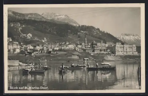AK St. Moritz-Dorf, Blick auf den Ort