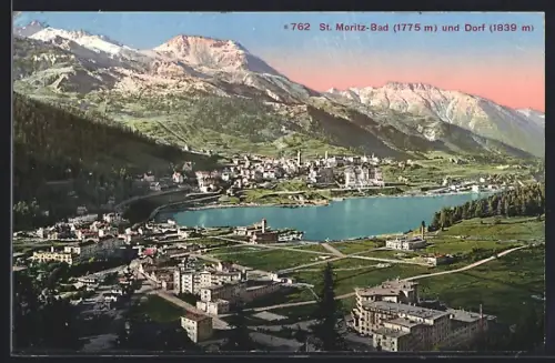 AK St. Moritz-Dorf, Ort mit St. Moritz-Bad
