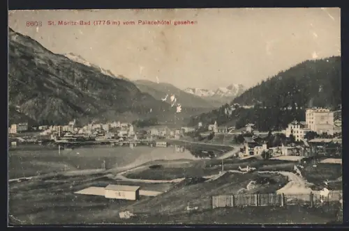 AK St. Moritz-Bad, Teilansicht vom Palacehôtel gesehen