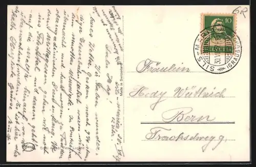 AK St. Moritz-Dorf, Ortsansicht aus der Vogelschau