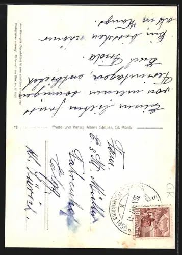 AK St. Moritz, Ortsansicht aus der Vogelschau