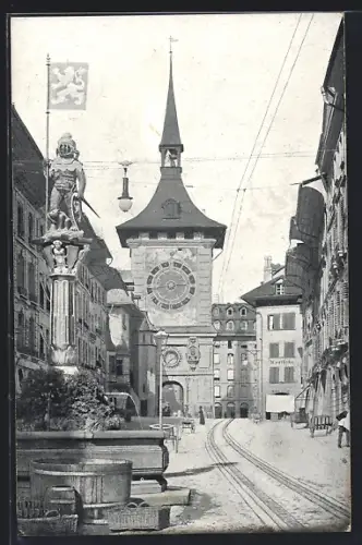 AK Bern, Zeitglockenturm und Bärenbrunnen