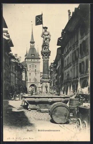 AK Bern, Ansicht vom Schützenbrunnen