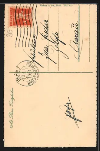 Künstler-AK Bern, Zeitglockenturm in der Altstadt