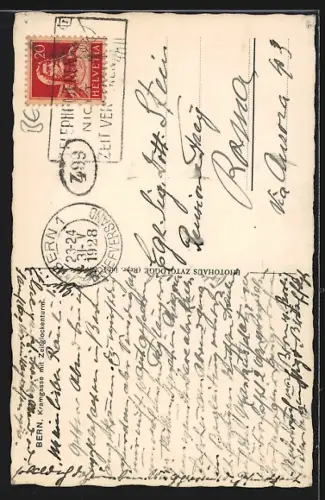 AK Bern, Kramgasse mit Zeitglockenturm