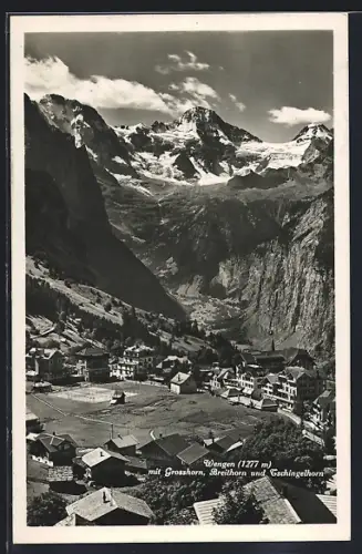 AK Wengen, Gesamtansicht mit Grosshorn, Breithorn und Tschingelhorn