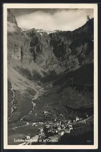 AK Loeche-les-Bains, Vue générale et le Gemmi