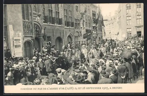 AK Bruges, Cortège du pas de l`arbre d`or 1907
