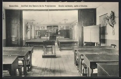 AK Gosselies, Institut des Soeurs de la Providence, Ecole normale, salle d`études