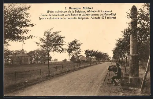 AK Baraque Michel, Route de Sourbrodt vers Eupen et Jalhay venant du Mont-Rigi
