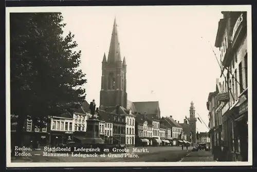 AK Eecloo, Standbeeld Ledeganck en Groote Markt