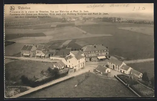 AK Waterloo, Panorama de la plaine, vue de la ville et Mont Saint Jean