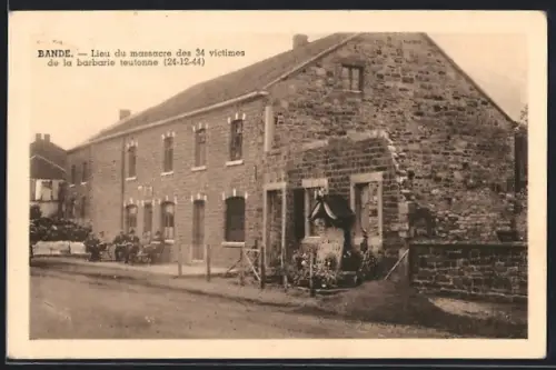 AK Bande, Lieu du massacre 1944, Café-Restaurant de la Halte Ardennaise E. Maréchal-Mousny