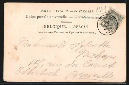 AK Dinant, Statue et Place Parenier, Maison du Peuple