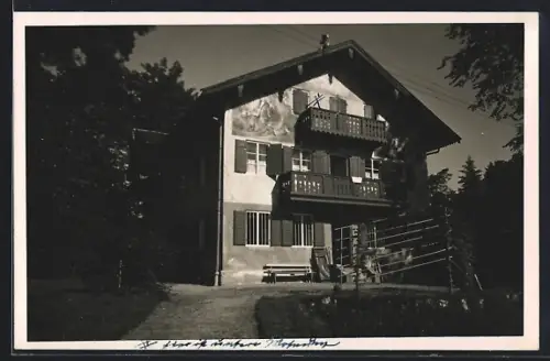 Foto-AK Tutzing, Blick zu einem Gasthaus