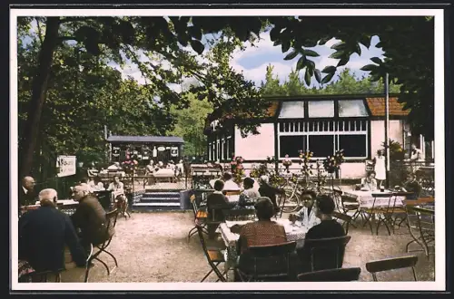 AK Dresden-Weisser Hirsch, Konditorei-Café Faust, Inh. Paul Faust, Gartenansicht