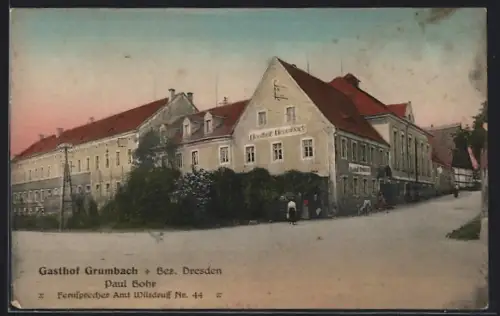 AK Grumbach /Dresden, Gasthof Grumbach, Bes. Paul Bohr