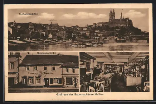 AK Meissen / Elbe, Restaurant Bauernschänke, Gastzimmer