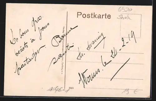 AK Worms, Strassenbahn in der Kaiser Wilhelm Strasse mit Geschäften