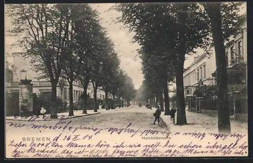AK Bremen, Humboldstrasse mit Litfasssäule