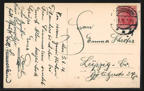 AK Althaldensleben, Pfarrhaus mit Kirche