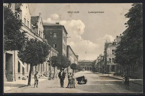 AK Neu-Ulm, Blick in die Ludwigstrasse