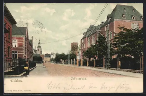 AK Eisleben, Partie am Schlossplatz