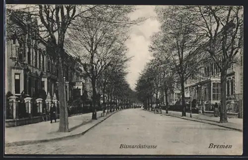 AK Bremen, Blick in die Bismarckstrasse