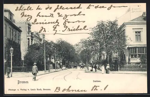 AK Bremen, Dobben mit Passanten