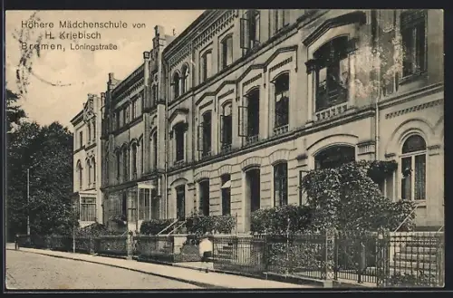 AK Bremen, Höhere Mädchenschule von H. Kriebisch in der Löningstrasse