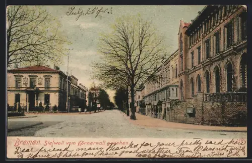 AK Bremen, Gebäude an der Sielwall-Strasse Ecke Körnerwall