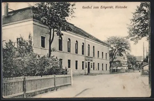 AK Dresden-Klotzsche, Gasthof zum Erbgericht von der Strasse aus