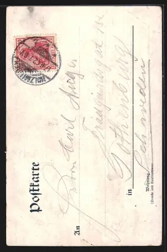 Lithographie Holzminden, Einweihung des neuen Unterrichtsgebäudes der Herzogl. Baugewerkschule 1902