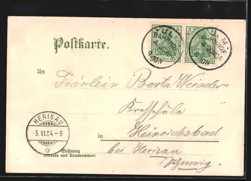 Lithographie Ulm / Donau, XVII. Bundestag des Württembg`schen Kriegerbundes 1904, Wappen