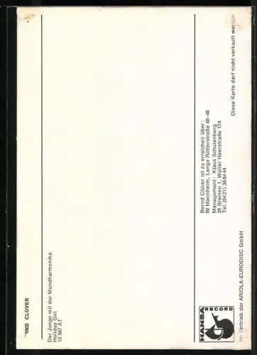 AK Musiker Bernd Clüver in die Kamera schauend, Autograph