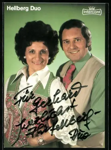 AK Musiker vom Hellberg-Duo, Widmung und Autograph