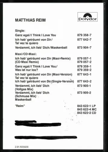 AK Musiker Matthias Reim im Portrait, Autograph