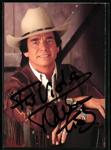 AK Sänger Tom Astor in Wild-West Kleidung, Autograph