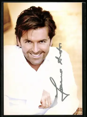AK Musiker Thomas Anders mit verschmitztem Blick, Autograph