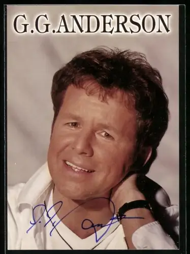 AK Musiker G. G. Anderson mit Blumenstrauss im Portrait, Autograph
