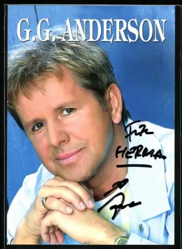 AK Musiker G. G. Anderson schaut in die Kamera, Autograph