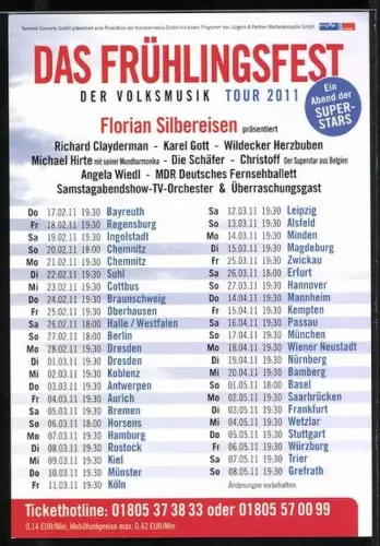 AK Musiker Florian Silbereisen im blauen Anzug, Autograph