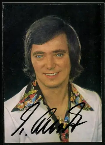 AK Musiker Peter Albert im weissen Sakko, Autograph