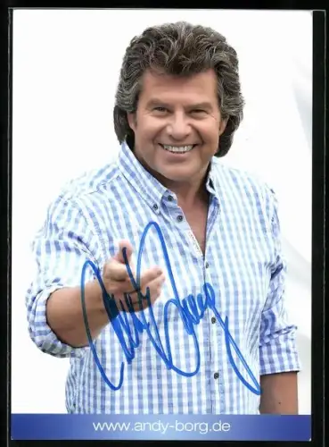 AK Sänger Andy Borg schaut den Betrachter an, Autograph