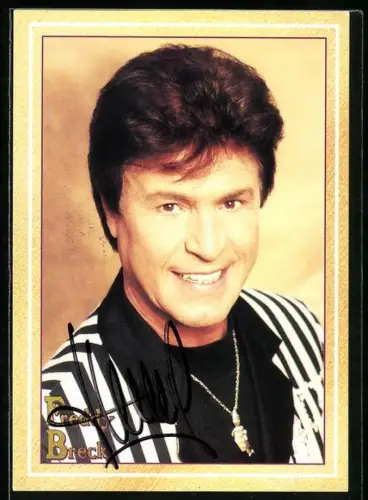 AK Musiker Freddy Breck lächelt den Betrachter an, Autograph