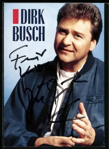 AK Musiker Dirk Busch im Portrait, Autograph